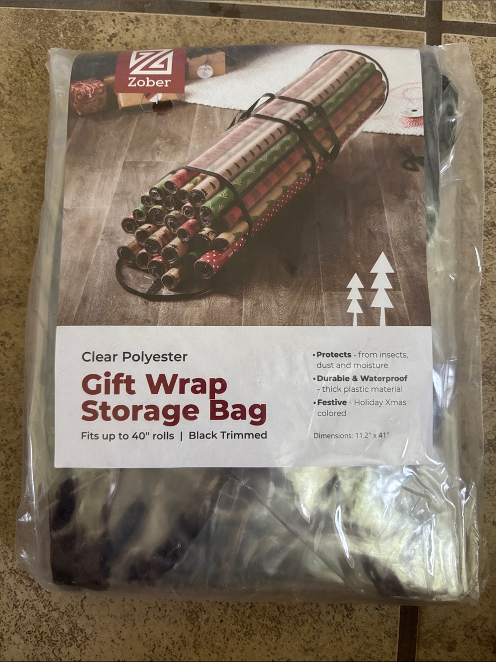 Clear Polyester Gift Wrap Storage Bag